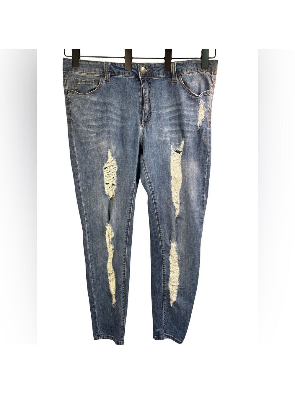 Forever 21 Distressed Light Blue Skinny Jeans 16
